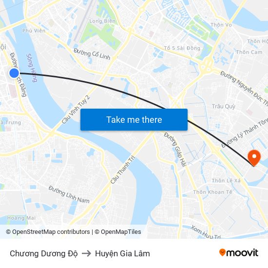 Chương Dương Độ to Huyện Gia Lâm map