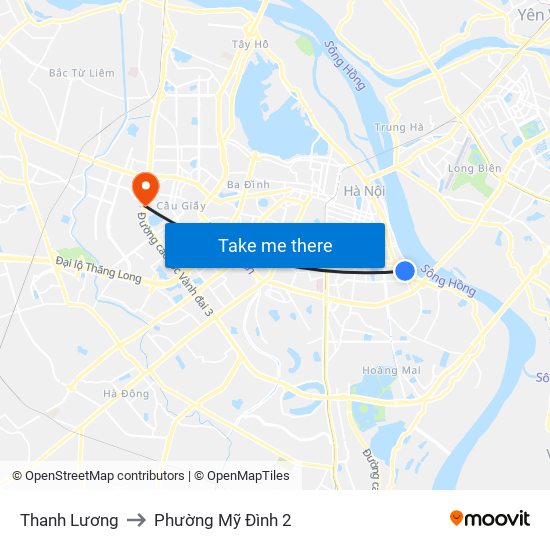 Thanh Lương to Phường Mỹ Đình 2 map