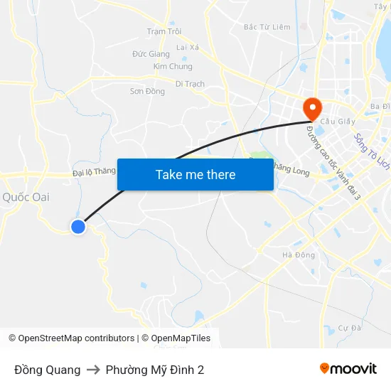 Đồng Quang to Phường Mỹ Đình 2 map