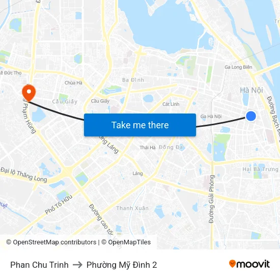 Phan Chu Trinh to Phường Mỹ Đình 2 map