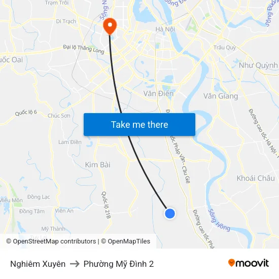 Nghiêm Xuyên to Phường Mỹ Đình 2 map