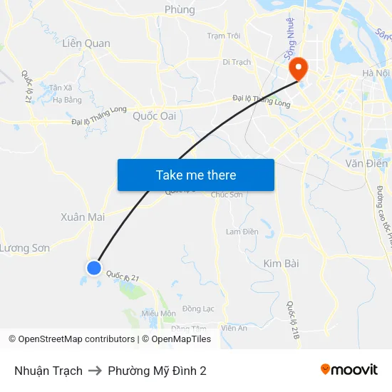 Nhuận Trạch to Phường Mỹ Đình 2 map