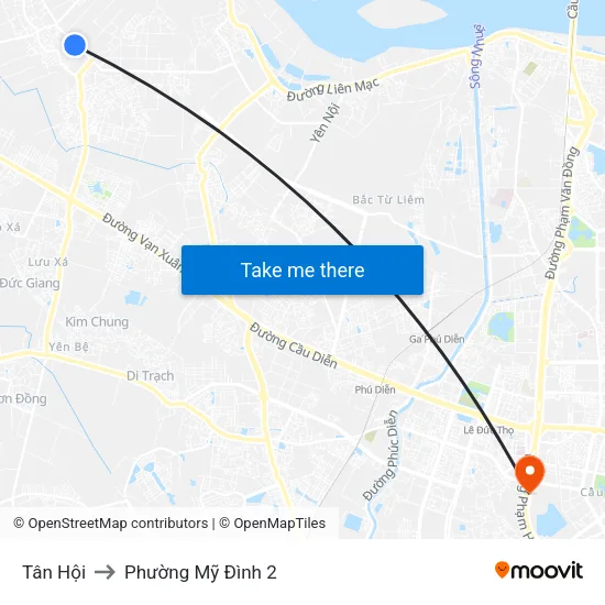 Tân Hội to Phường Mỹ Đình 2 map