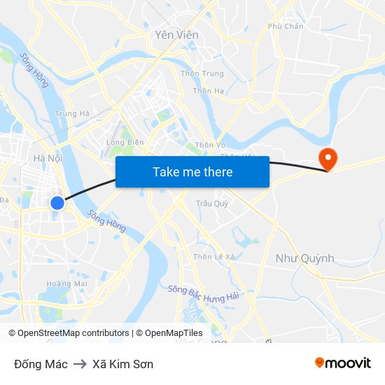 Đống Mác to Xã Kim Sơn map