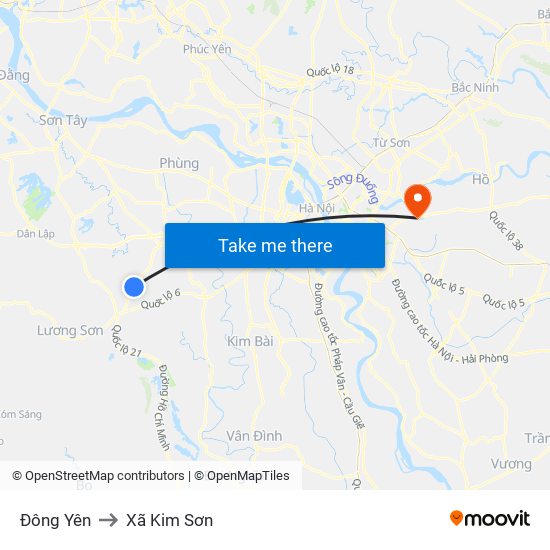 Đông Yên to Xã Kim Sơn map
