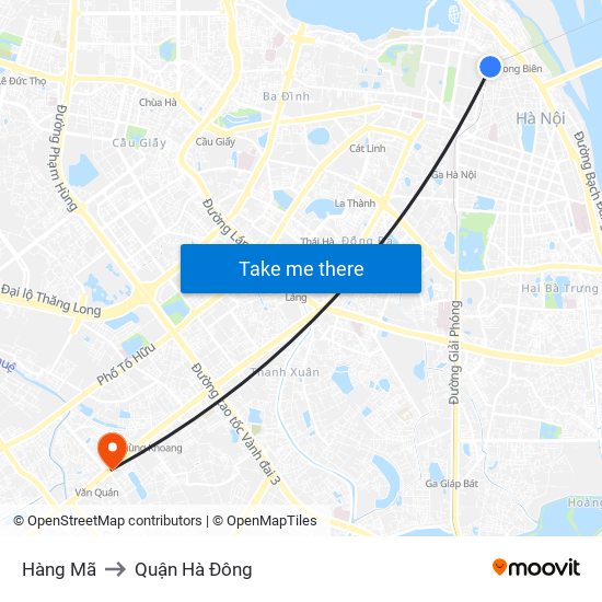 Hàng Mã to Quận Hà Đông map