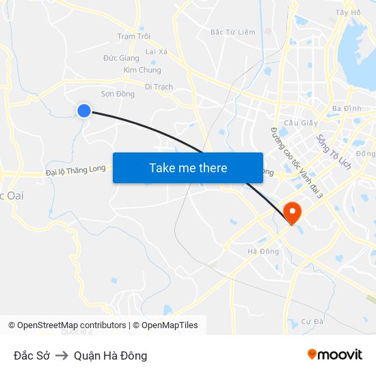 Đắc Sở to Quận Hà Đông map