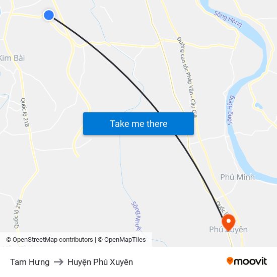 Tam Hưng to Huyện Phú Xuyên map