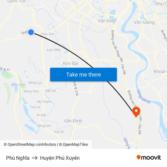 Phú Nghĩa to Huyện Phú Xuyên map