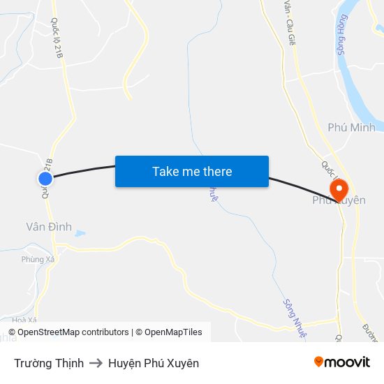 Trường Thịnh to Huyện Phú Xuyên map