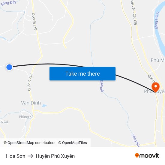 Hoa Sơn to Huyện Phú Xuyên map