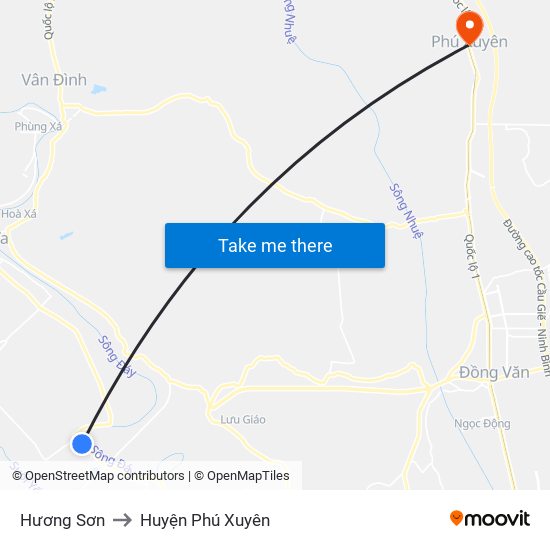 Hương Sơn to Huyện Phú Xuyên map