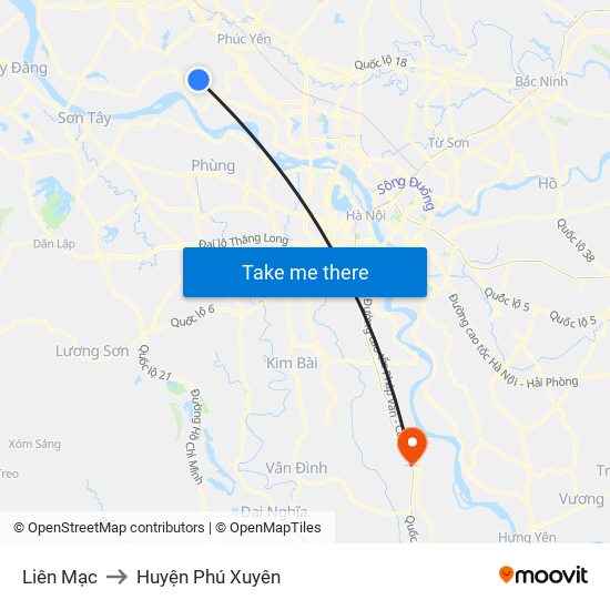 Liên Mạc to Huyện Phú Xuyên map