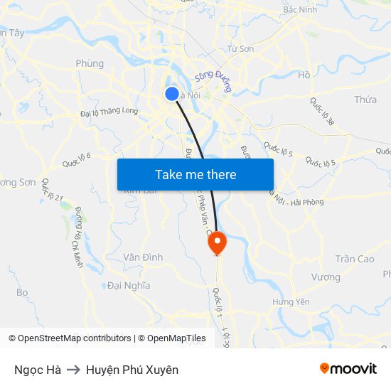 Ngọc Hà to Huyện Phú Xuyên map