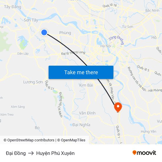 Đại Đồng to Huyện Phú Xuyên map