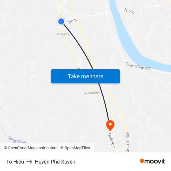 Tô Hiệu to Huyện Phú Xuyên map