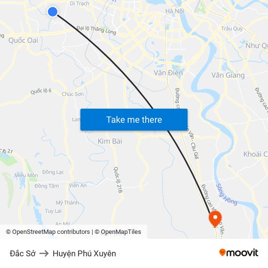 Đắc Sở to Huyện Phú Xuyên map