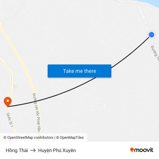 Hồng Thái to Huyện Phú Xuyên map