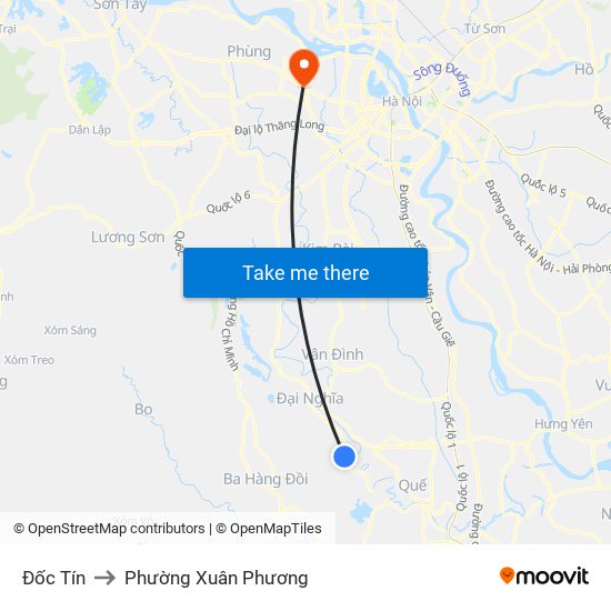 Đốc Tín to Phường Xuân Phương map