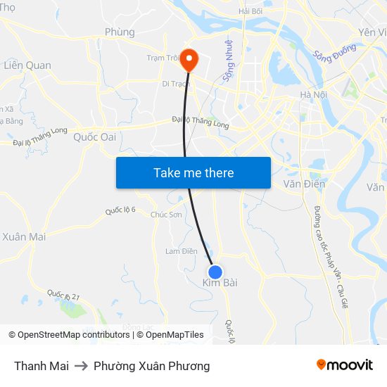 Thanh Mai to Phường Xuân Phương map