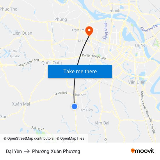 Đại Yên to Phường Xuân Phương map