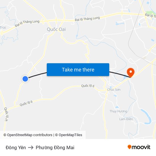 Đông Yên to Phường Đồng Mai map