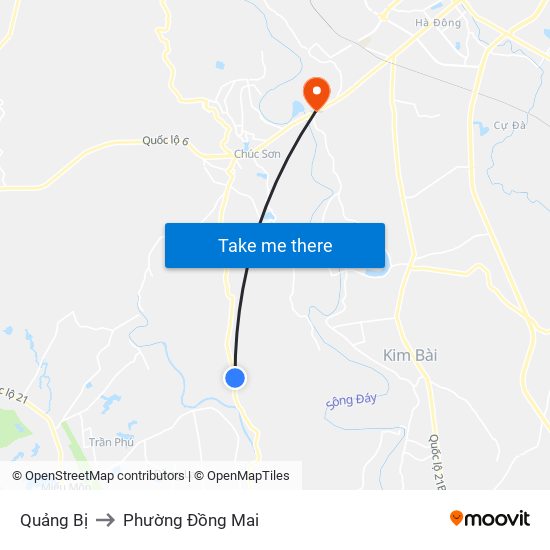 Quảng Bị to Phường Đồng Mai map