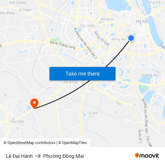 Lê Đại Hành to Phường Đồng Mai map