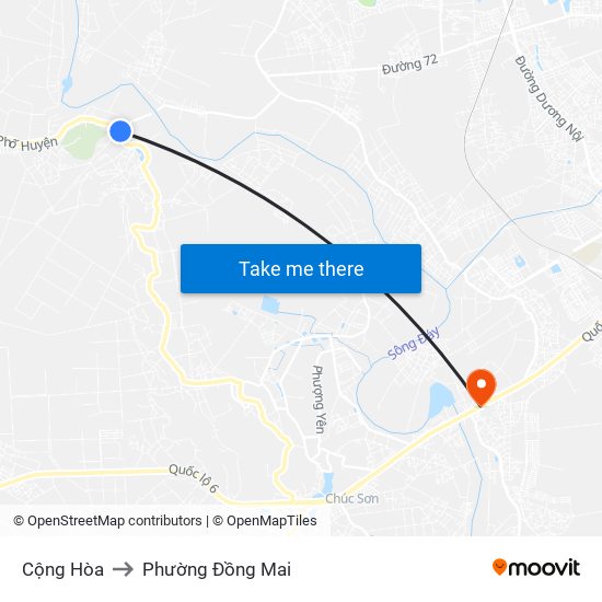 Cộng Hòa to Phường Đồng Mai map