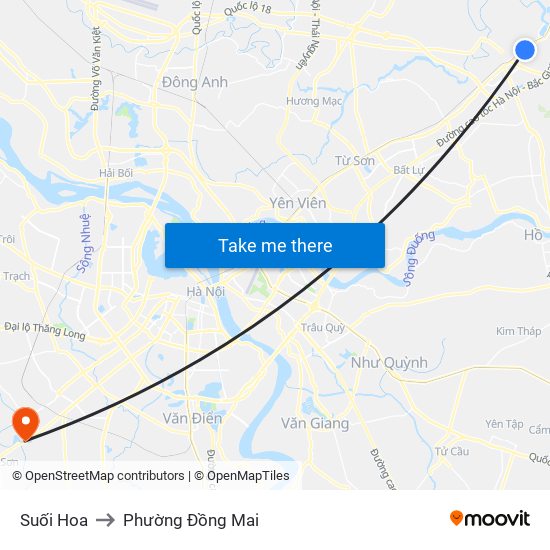 Suối Hoa to Phường Đồng Mai map