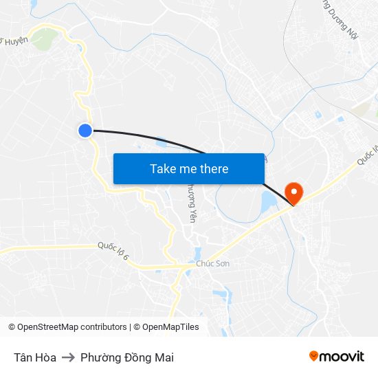 Tân Hòa to Phường Đồng Mai map