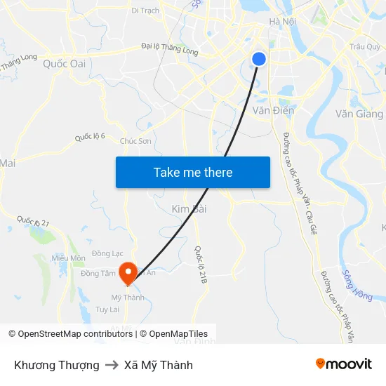 Khương Thượng to Xã Mỹ Thành map