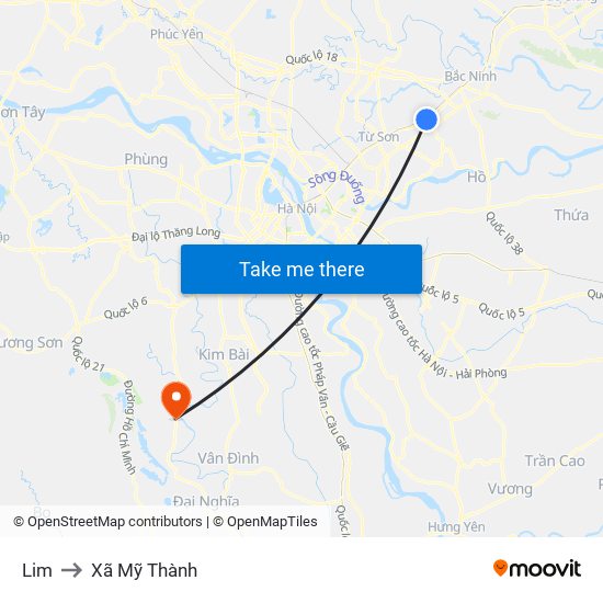 Lim to Xã Mỹ Thành map