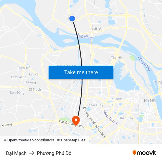 Đại Mạch to Phường Phú Đô map