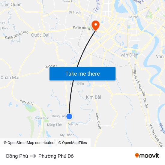 Đồng Phú to Phường Phú Đô map