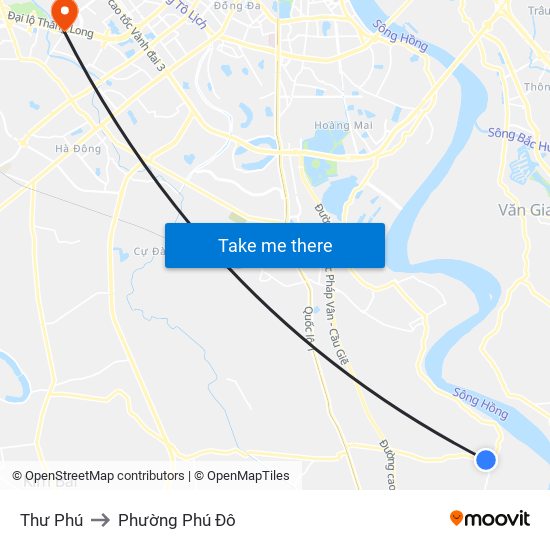 Thư Phú to Phường Phú Đô map