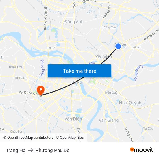 Trang Hạ to Phường Phú Đô map