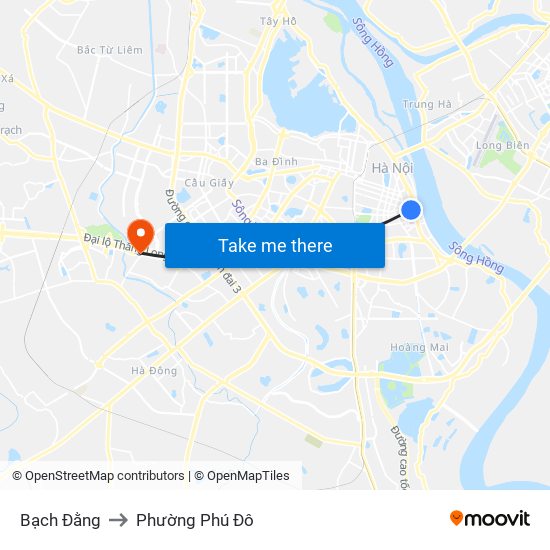 Bạch Đằng to Phường Phú Đô map