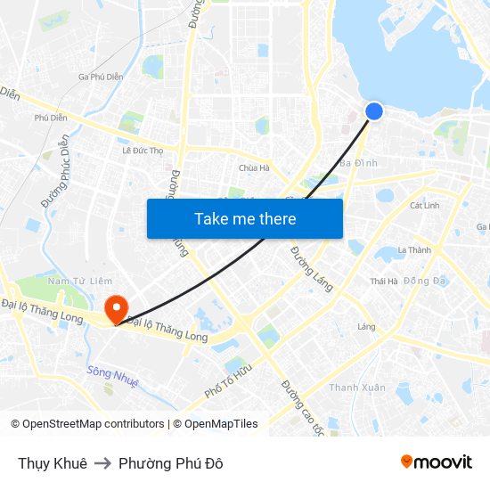 Thụy Khuê to Phường Phú Đô map