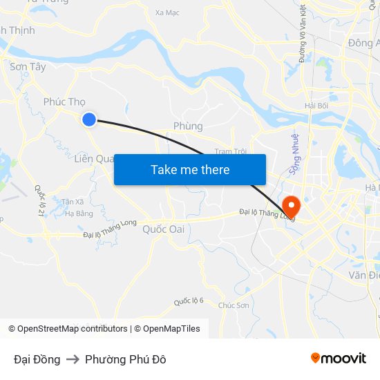 Đại Đồng to Phường Phú Đô map