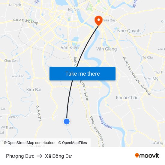 Phượng Dực to Xã Đông Dư map