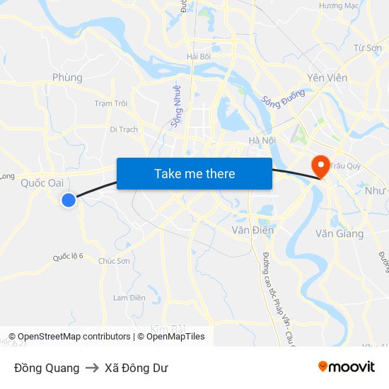 Đồng Quang to Xã Đông Dư map