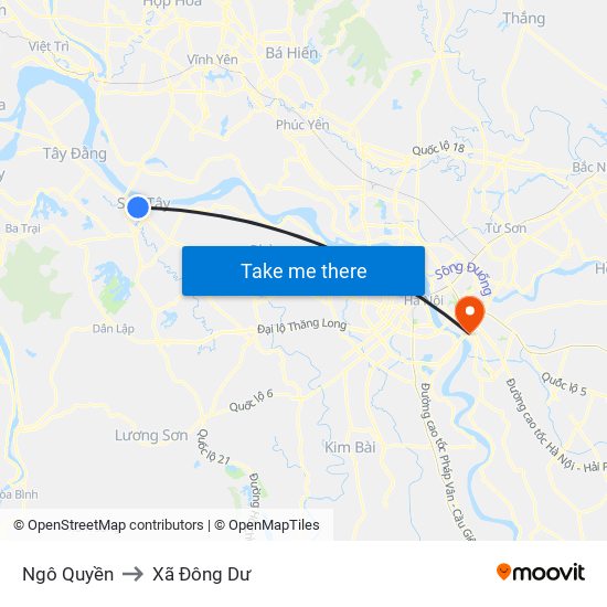 Ngô Quyền to Xã Đông Dư map