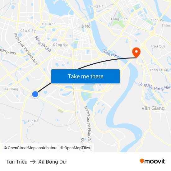 Tân Triều to Xã Đông Dư map