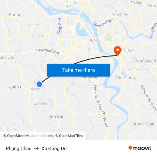 Phụng Châu to Xã Đông Dư map