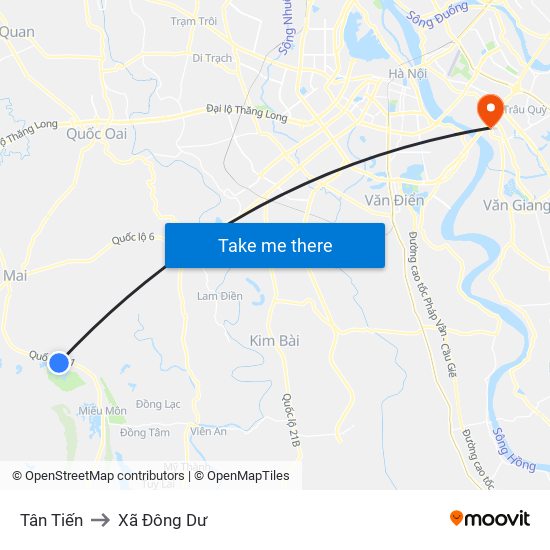 Tân Tiến to Xã Đông Dư map