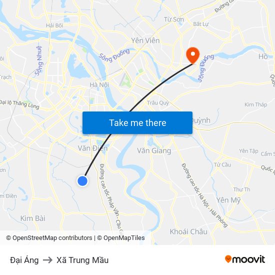 Đại Áng to Xã Trung Mầu map