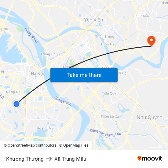 Khương Thượng to Xã Trung Mầu map