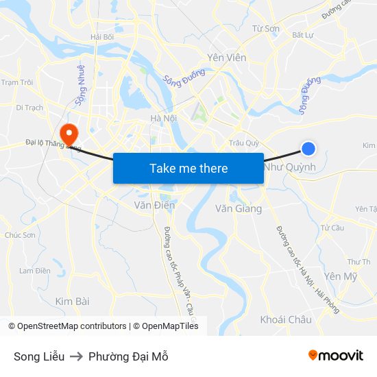 Song Liễu to Phường Đại Mỗ map