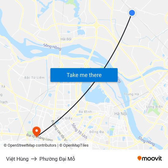 Việt Hùng to Phường Đại Mỗ map